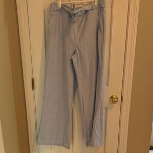 Banana Republic Light Blue Chinos linen cotton blend women's pants brand new 14